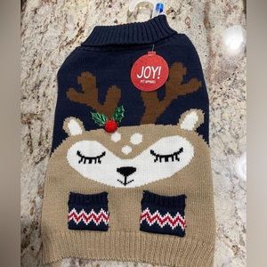 Reindeer Pullover  Pet Sweater Size M  New